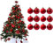 UKDeals Direct® Rot Glitzernder Weihnachtsbaumschmuck, Baumschmuck, 22 x 16 x 2cm, Kunststoff, Weihnachten, Jahrestag, Valentinstag, Diwali, Hochzeit und Verlobung