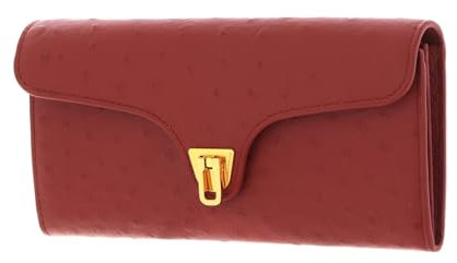 Coccinelle Leder Geldbörse Beat Ostrich Wallet Acero dunkelrot
