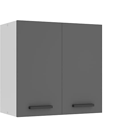 Belini Hängeschrank Küche SG2 60 cm, mit 2 Türen, Silber matt