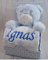 BotoBaby Personalisierte Babydecke mit Namen & Geburtsdatum Bestickt Plüschtier Kuscheldecke 75x100cm Geschenk zur Geburt, Taufe,Babyparty Baby Geschenkset Junge CE Zertifiziert (Blau - Teddybär 2)