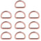 Jenngaoo Metal D Shape Rings, 10Pcs 3mm Extra Thick Zinc Alloy D Ring Semi-Circular D Ring Buckle Strap for Keychains Belts Hardware Bags Ring DIY (Rose Gold)