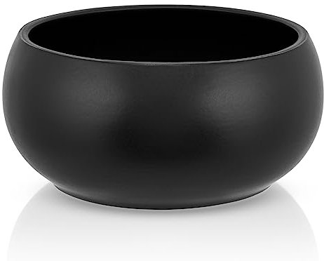 hej.mo Design Hundenapf aus Keramik | Schwarz | 16 cm Durchmesser & 0,9 L Volumen | robuster Fressnapf | spülmaschinenfest | Kratz- & bissfest | Futternapf für kleine und mittlere Hunde