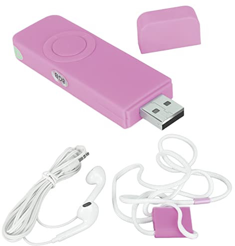 USB MP3 Player, 8GB MP3 Player Portable Audio Music Player with Headphone and Lanyard, HiFi Lossless Sound Kids MP3 Music Player for Running (Pink)