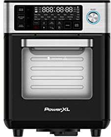 PowerXL Versa Chef Friteuse à air 4 en 1, four, machine à pain, mijoteuse, avec 25 préréglages de cuisson, noir