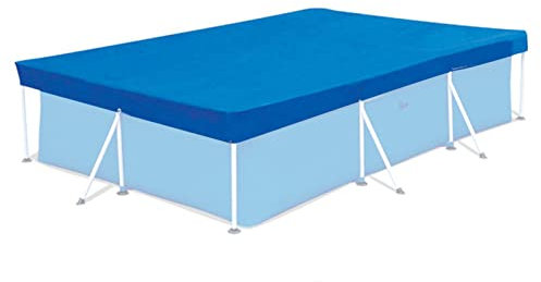 Hitburu Piscine Rectangulaire, Bache Piscine, Protection pour Piscines Tubulaire Rectangulaire,Bleu Imperméable Couverture Protection Piscine pour Piscine Rectangulaire
