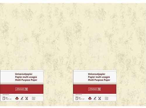 BRUNNEN 105141111 Universalpapier/Multifunktionspapier Marmor (A4, 120 g/m², 35 Blatt, marmoriert) chamois (Packung mit 2)