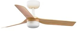 FARO BARCELONA 33821-1TW - MINI PUNT S LED Ventilador blanco/madera clara DC