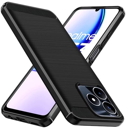 ivoler Funda para Realme C53 / Realme C51 / Realme Note 50, [Protección Militar] Carcasa Protectora Antigolpes, Fina Suave TPU Silicona Caso Delgada Anti-Choques Antihuellas Bumper Case, Negro