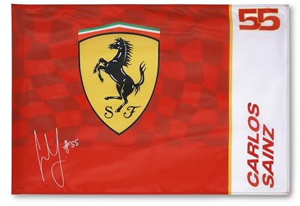 Bandiera Scuderia Ferrari Carlos Sainz #55 Rossa - 90X60 centimetro