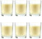 Pack de 6 Velas Aromáticas en Vaso de Cristal Reciclable 125g - 28h de Duración，Cera Vegetal Perfumada, Fabricadas en España, 8.5x7cm (Vainilla)