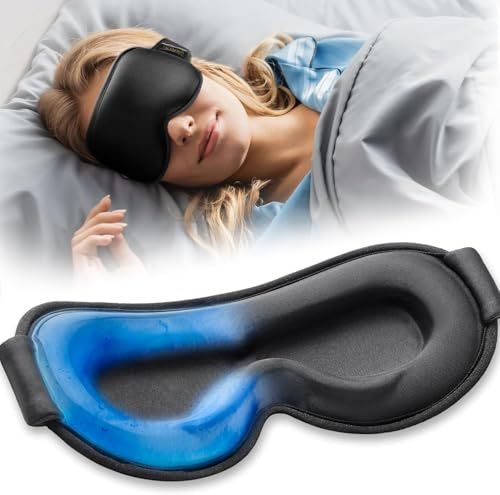 FACEMOON Cooling Eye Mask for Sleep, 3D Gel-Weighted Blackout Sleep Mask | Cooling Gel Eye Mask, Soft When Chilled, 3D Cups, No Direct Eye Pressure, Lash-Friendly; Puffy-Looking Eyes, Naps & Travel