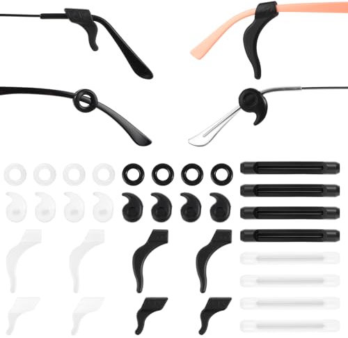Sibba Eyeglasses Silicone Ear Hooks Retainers 16 Pairs Eyewear Retainers Anti Slip Holder Stoppers Temple Tips Soft Sleeve Retainer Eyewear Retainers for Sunglasses Spectacle