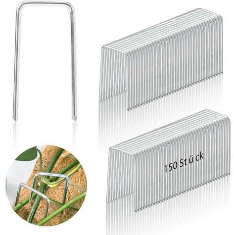 150 Stück Pflanzenstecker 40mm*20mm Patenthaften Robuste Krampen Hochwertige Strohblumennadeln Steckhaften Efeunadeln für Kränze und Floristikbedarf Weiß