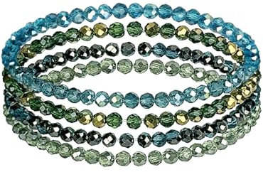 APMGONT Damen Kristall Perlen Armband, Mehrschichtiges Steine Armband, Damen Kristall Perlen Armbänder, Boho Modeschmuck, Paar/Freundschafts/Freundin/Partner Armbänder (8)