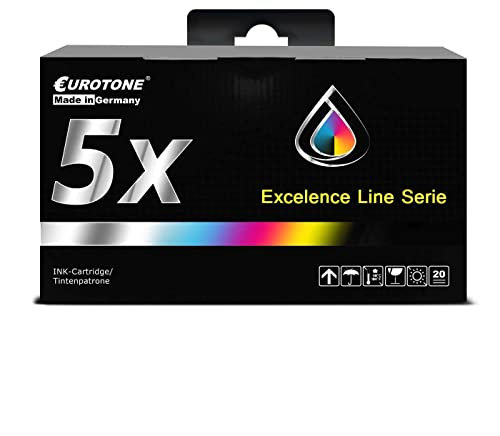 E.T. Patronen 5X kompatibel für HP 6000 6500 7000 7500 ersetzt 920XL CMYK Black Cyan Magenta Yellow
