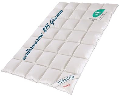 PARADIES Daunen Bettdecke Dagmar | Daunendecke für den Winter | klimaneutral | reines Naturprodukt | 135x200cm
