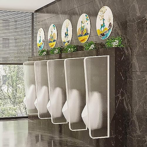 Urinal Screen Toilet Partition, Urinal Partition Wall-Mounted Men Urinal Privacy Screen, Urinal Screen Toilet Partition Protection Divider Room Dividers (Bianco 2 Piece Set)