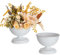 Sziqiqi Vase Weiß Kleine für Tischdeko: 11 cm Hoch Metal Urne Vasen für Hochzeit - Blumentopf Goldene Set of 2 - Vintage Blumenvase für Party Taufe Valentinstag