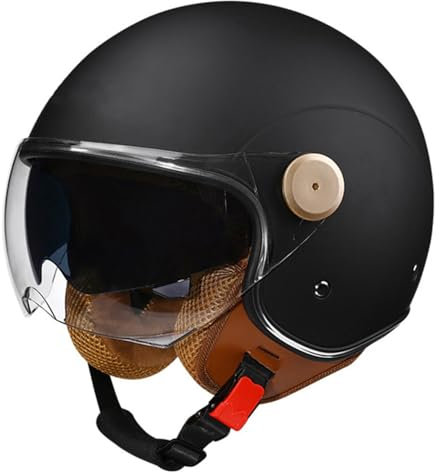 Casco Moto Jet Casco Scooter con Occhiali a Doppia Visiera Fodera Confortevole Casco da Motociclista con Certificazione ECE Casco Scooter Adult Uomo Donna Caschi Jet Scooter
