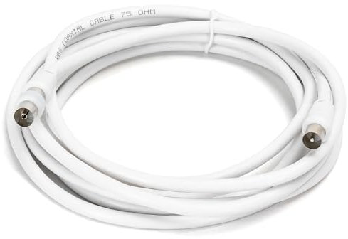 Blendend Cable coaxial RG6U de 3m con conectores macho a macho, ideal para señal de televisión y transmisión de datos.