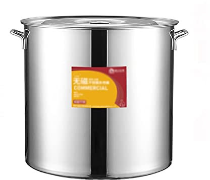 Olla - Olla con Tapa, Olla Grande Espesada de Acero Inoxidable 304 con Tapa, Olla para Uso Comercial de Catering, para Estufa de Gas/Cocina de Inducción (Tamaño: 70L