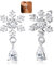 LOLIAS 925 Sterling Silber Schneeflocke Ohrringe für Frauen Weihnachten Schneeflocke Baumeln Ohrstecker Funkelnde Perle CZ Schneeflocke Hypoallergene Ohrringe Weihnachtsschmuck Weihnachtsgeschenke