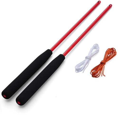 YOSTAR Diabolo-Stäbe, chinesisches JoJo – Diabolo-Handstäbe aus Aluminiumlegierung für Diabolo, Durchmesser mittel, Größe 5, mit Diabolo-Schnur (Rot)