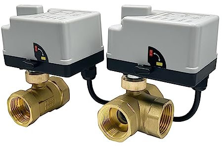 Elektrischer Kugelhahn für Wasser DN15 DN20 DN25 DN50 Messing motorisierter 3-Wege-Kugelhahn 220 V 12 V 24 V 3-Draht 2-Steuerung elektrische Antriebe mit manuellem Schalter Motorisierter Kugelhahn aus