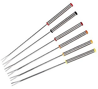 IMIKEYA 6st Dessertgabel Klassiker Für Fonduetopf Teller Fondue-spieße Käsefonduegabeln Glücksbringer Marshmallows Mäusespeck Besteck Schokoladenbrunnen Käsefondue- Bausatz