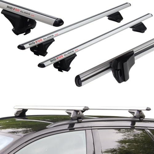 RIDIGO Dachträger für Toyota Auris 2 II E180 Kombi 2013-2019 mit geschlossener (integrierter) Dachreling Silber