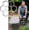 NAIZY 1 Stück DIY Betonform 29x28cm Schalungsform 7 Gitter Sechseckige Blütenform Gehweg Gießform Beton Schablone Pflasterschablone Kunststoff, für Trittsteinen Garten Rasenbahnen