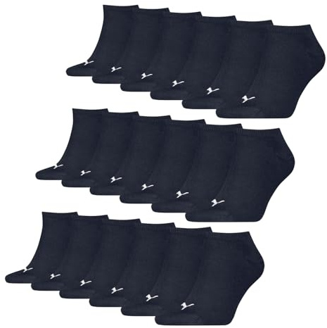 PUMA 9 Paar Unisex Herren Damen Sportsocken Kurzsocken Sneaker Socken, Farbe:Navy, Größe:35-38, Artikel:-321 navy