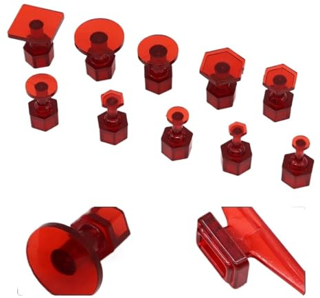 Lot de 10 outils de débosselage sans peinture for voiture, kit d'extraction, marteau coulissant, marteau inversé, ventouse, languettes adhésives rouges