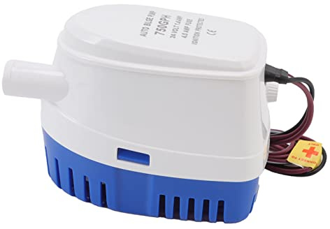 AKLOSIPY Schlagfeste Mini-DC-Tauchpumpe mit Schwimmerschalter, Ideal für Boote, Aquarien und Poolanwendungen. 【12 V/3 A/6 A Sicherung】 (24V)