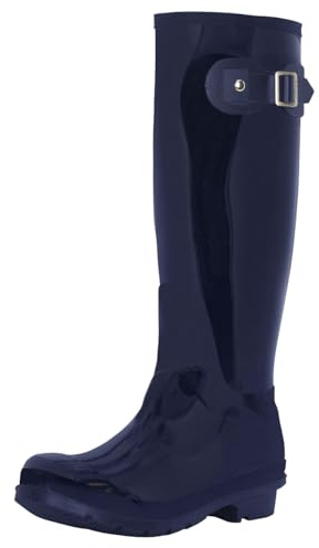 Polar Women’s Waterproof Wellington Boots - Tall Rubber Rain Wellies with Slip-Resistant Sole - Durable Outdoor Festival & Garden Footwear