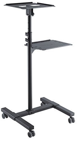 PureMounts PCART-10 - carrello/tavolo da proiezione inclinabile, regolabile in modo flessibile (da 950 mm a 1450 mm), capacità di carico 10 kg, colore nero, auto beamer: 950-1450mm