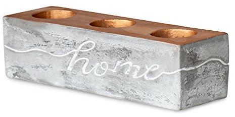 levandeo Teelichthalter Beton Kupfer Home 23x6cm Industrial Kerzenhalter Tischdeko Retro Deko Kerzenständer