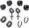 Fu You 5 Paires Acier Inoxydable Boucles d'oreilles Magnétique Aimant Homme Femme, Boucle d Oreille Croix Homme, sans Trou Fausse Boucle d Oreille Anneaux Clip Créole Diamant Clou Non Percée Noir