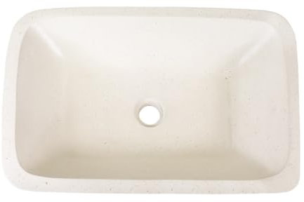 Oriental Galerie Terrazzo Waschbecken Handwaschbecken Steinbecken Gäste Bad ca.56 x 36 cm Stein Eckig Creme