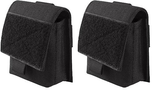 TRIWONDER Taktische Zigarettenetui, Molle Klein Tasche, Militärtasche für Camping Wandern Jagd (Schwarz - 2 Stück)