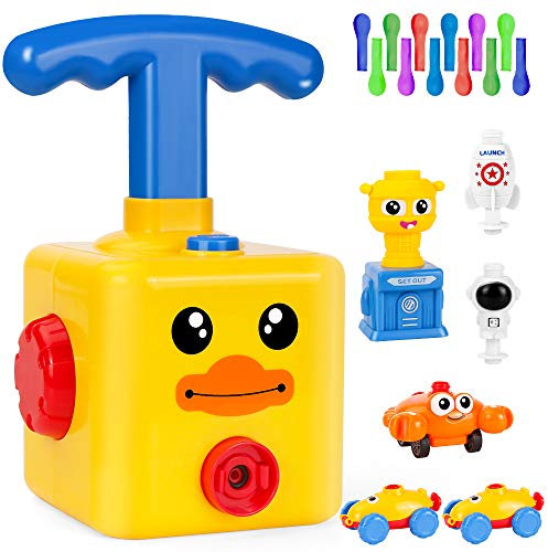 Jouet Lanceur de Ballon, Ballon Jouet, Voiture Alimenté par Ballon, Voiture Ballon Pompe, Inertial Power Balloon Car, Ensemble de Lanceur Voiture Ballon, Cadeaux pour Enfants Garçons Filles (A)