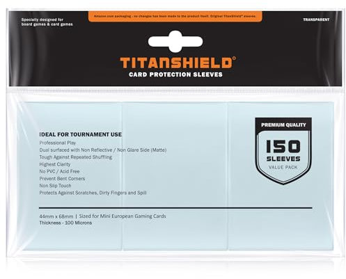 TitanShield Mini-Brettspiel-Kartenhüllen in europäischer Größe, 150 Stück