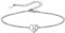 Silvora S925 Sterling Silver Bracelet for Women Heart Initial Letter H Adjustable Love Jewellery Gift for Girls Sisters Friends Mum Daughter Birthday with Gift Box
