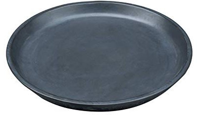 Vogeltränke/Teller/Untersetzer für Pflanzgefäße Blumentöpfe Blau Weiß Anthrazit glasiert aus Steinzeug 24cm - 42cm -frostfest- (32cm, Anthrazit)