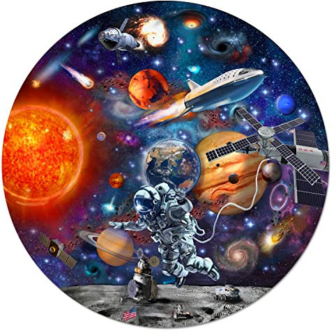 Shadzi Jigsaw Puzzles 1000 Pieces for Adults and Kids, A Stunning View of Space Scene Creative Round Jigsaw Puzzles, Unique Challenge Games (26.57 inch)