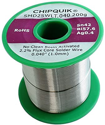 Chip Quik Sn42/Bi57.6/Ag0.4 2,2% Flussmittelkern Lötdraht 1,0mm 200g