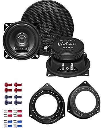 Hifonics Auto Lautsprecher Boxen VX42 200 Watt 10cm 2 Wege Koax passend für Opel Corsa D ab 2006 Türen hinten