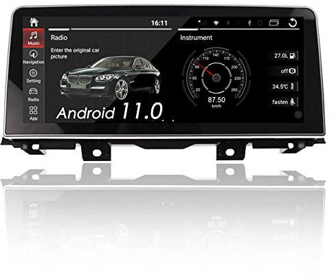 MOOKAKA Autoradio Android 11 GPS Navigation Kopfeinheit für BMW 5 Series F10 F11 2009-2017 Multimedia Player Unterstützung Wireless Carplay 12.3 Zoll IPS Touchscreen HD 1080P (8+64GB,8 Kern)