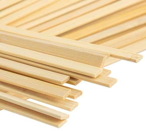 ABACHIWOOD Lot de 60 bâtons en bois naturel pour travaux manuels 40 x 0,6 x 0,25 cm
