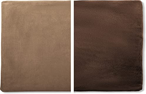 12 x 20 Cover Only Throw Pillowcase Reversible - Saddle Brown: 2 PCS / 4 Sided. Luxurious, Microsuede/Microplush Fabric - Softest / High Thread Count - Washable, Outstanding Beauty & Comfy